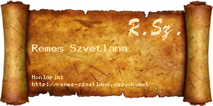 Remes Szvetlana névjegykártya